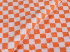 Одеяло байковое ОБ-200  140*205  клетка цв. оранжевый