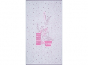 6с103.412ж1 Цветочный мотив (розово-сер) Полотенце махровое 50х90см