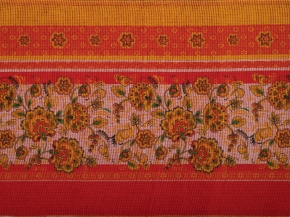 Ткань полотенечная хоз. арт.4С-49ЯК лен 50%, хл. 50%, пл.220г Хохлома на бордо, 50см