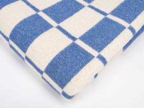 Одеяло байковое 80% 140*205  клетка цв. синий микс (Россия ВВТ)