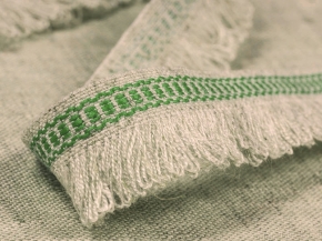 20мм. 08С3524-Г50 ЛЕНТА ОТДЕЛОЧНАЯ, лён с зеленым 20мм (рул.25м)