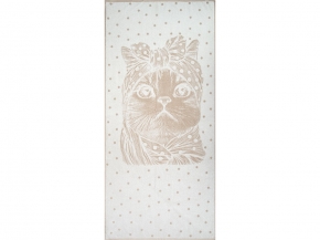 6с102.511ж2 Кошка в горошек(лен3) Полотенце махровое 67х150см