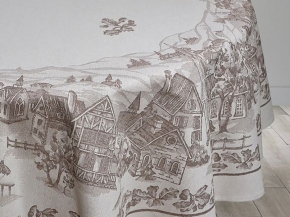 07с24-ЯК Скатерть D-170 "Американская деревня" цв. коричневый