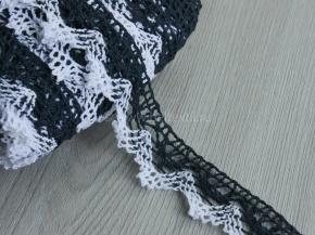 К-024-122-5/2 Кружево 24мм, т.синий/белый