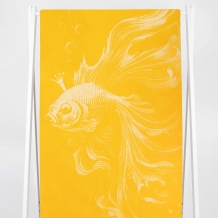 6с102.411ж1 Золотая рыбка(т.желтый4) Полотенце махровое 67х150см