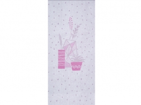 6с102.411ж1 Цветочный мотив (розово-сер) Полотенце махровое 67х150см