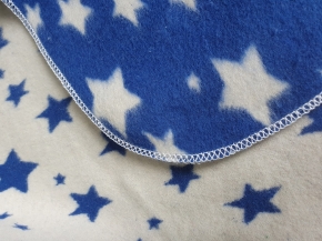 Одеяло байковое  жаккардовое в/уп 100*140  цв синий (звезды) (Россия ВВТ)