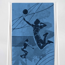 6с102.413ж1 Пляжный волейбол (темно-синий6) Полотенце махровое 81х160см