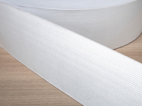 60мм. Резинка вязаная 60мм (25,12гр/м) белая (рул.50м) арт.23с30