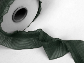 43мм. 6С857-Г50 (рис.1360) ТЕСЬМА ВЯЗАНАЯ ОТДЕЛОЧНАЯ РЮШ т-зелен*075, 43мм (мот.10м)