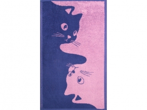 6с104.411ж1 Инь-ян-коты(пурпурн3) Полотенце махровое 67х40см