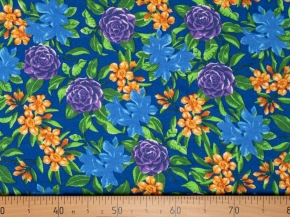 12с49 Фланель набивная 175~5 г/м2 грунт рис.536/1П Цветы-4 ОК, 150см
