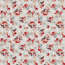 Рогожка набивная арт. 904 МАПС рис. 29386/1 Снегири и рябина, 150см
