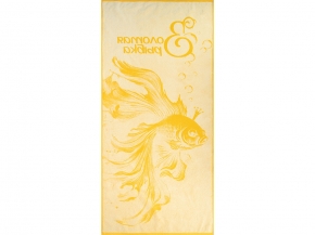 6с102.411ж1 Золотая рыбка(т.желтый4) Полотенце махровое 67х150см