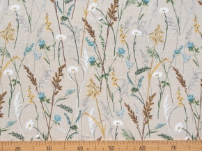 Ткань бельевая арт 2-21 п/лен кислованный лен 30 хл.70 пл. 140г рис. Полевая ромашка, 150см
