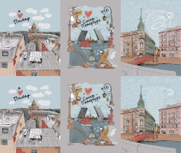 Рогожка рис. 23207/1 Белые ночи, 150см