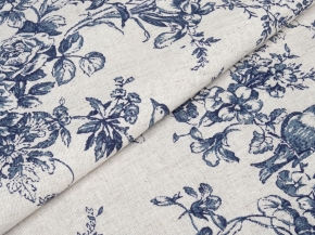 Ткань арт 23-20К п/лен кислованный лен 30 хл.70 пл.140г рис. Райский сад вид1, 220см