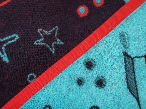 3с109.411ж1 Вперед к звездам (3-бир.т.син) Плед 208х150 см