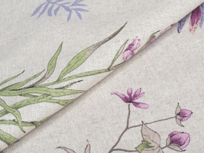 Ткань арт 23-20К п/лен кислованный лен 30 хл.70 пл.140г рис. Колибри, 220см