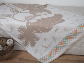 3с109.414ж2 Зайки (лен3) Плед 104х160 см