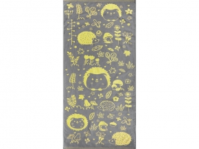 2о22.129ж1 Гриб и ежик (лимон1) Полотенце 67х140 см