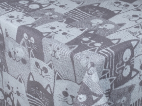 3с109.411ж1 Мир котов (серый св1) Плед 208х150 см