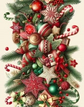 Вафельное полотно набивное арт 60 рис 29404/1 Сладкие трости, 50см