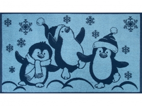 6с103.412ж1 Пингвины(джинс) Полотенце махровое 50х90см