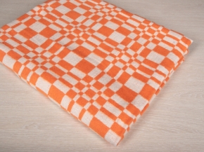 Одеяло байковое 170*200 клетка  цв. оранж
