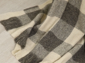 Плед п/шерсть 50% ОП-400 150*210 клетка цв. серый (Россия, Суконная Фабрика)