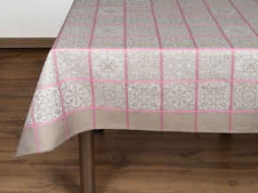 16С383-ШР/ст. 150*150 Скатерть "Изразцы" цв. 2 рис. 48 розовый
