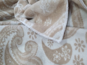 Одеяло байковое 140*205 жаккард "Ярмарка" цв. беж  (Россия ВВТ)