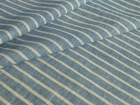 Ткань п/лен пестроткань 106147 ХМ МА рис. 6*157/5 Полоса синяя, 150см