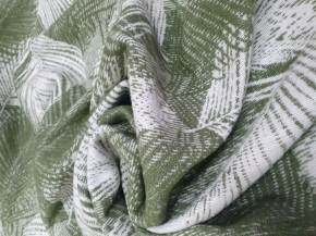 Одеяло байковое 140*205 жаккард "Перья" цв. хаки  (Россия ВВТ)