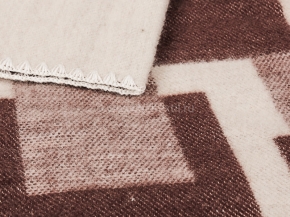 Одеяло п/шерсть 70% 140*205 "Домики" цв. коричневый
