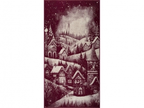 6с102.413ж1 Снежный пейзаж(кр.дерево1) Полотенце махровое 81х160см