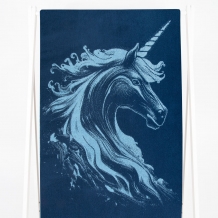 6с102.411ж1 Огненный единорог(джинс) Полотенце махровое 67х150см