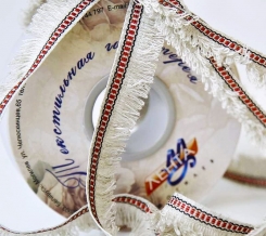 20мм. 08С3524-Г50 (рис.4801) ЛЕНТА ОТДЕЛОЧНАЯ лён/красный с чёрным*13305, 20мм (рул.25м)