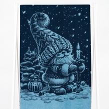 6с102.413ж1 Рождественской ночью  (джинс) Полотенце махровое 81х160см