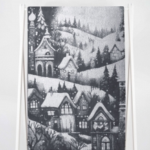 6с102.413ж1 Снежный пейзаж(графит5) Полотенце махровое 81х160см