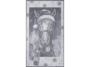 6с103.412ж1 Лошадь новогодняя(графит5) Полотенце махровое 50х90см