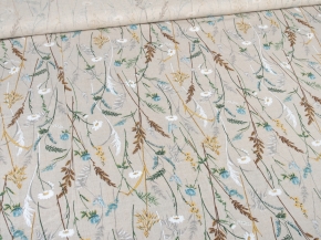 Ткань бельевая арт 2-21 п/лен кислованный лен 30 хл.70 пл. 140г рис. Полевая ромашка, 150см