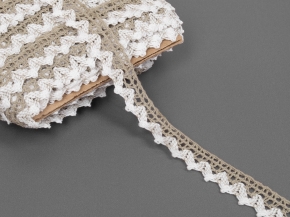 К-018-90-3/2 Кружево 18мм, льняной/белый